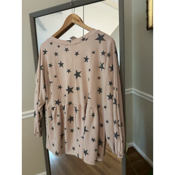 Entro Long Sleeve Pink Print Top Size medium Flowy - Picture 3 of 4